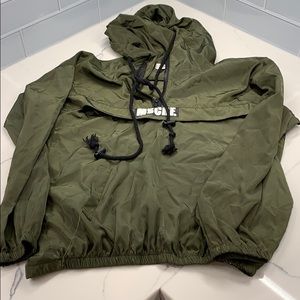SHIEN Olive Green Windbreaker top